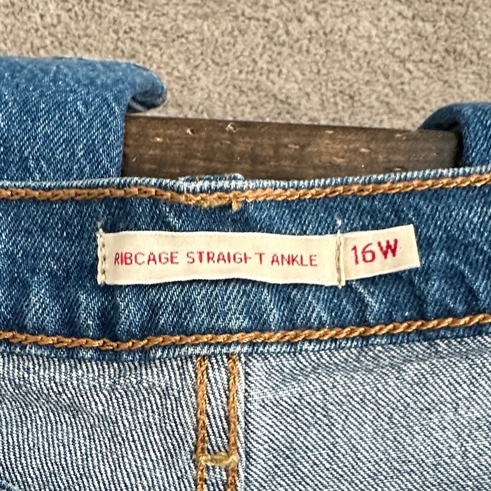 NWT Levi’s Ribcage Straight Ankle Jeans Women’s 16W Medium Wash - Picture 4 of 4